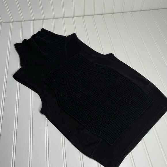 1. State Women's Black Sleeveless Mesh Turtle Neck Pullover Knit Sweater Small - Picture 12 of 12